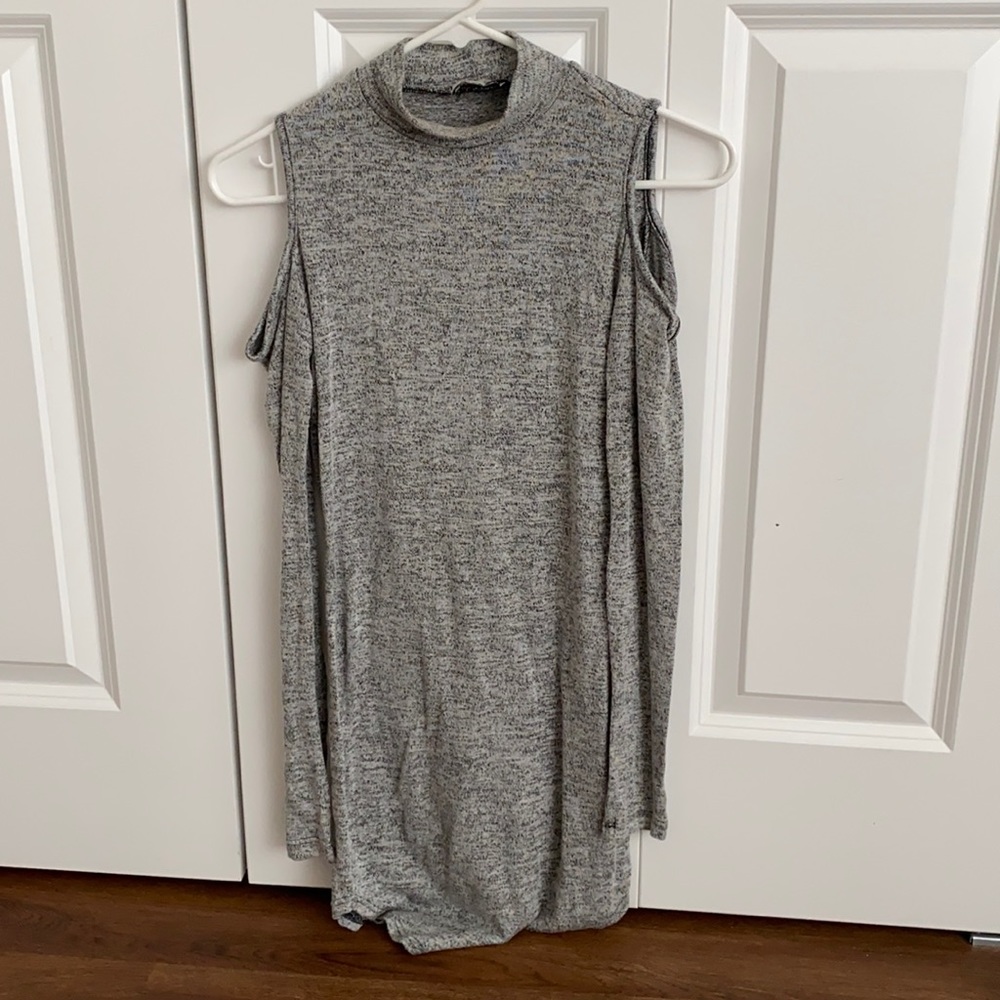 Gray Cold Shoulder Dress